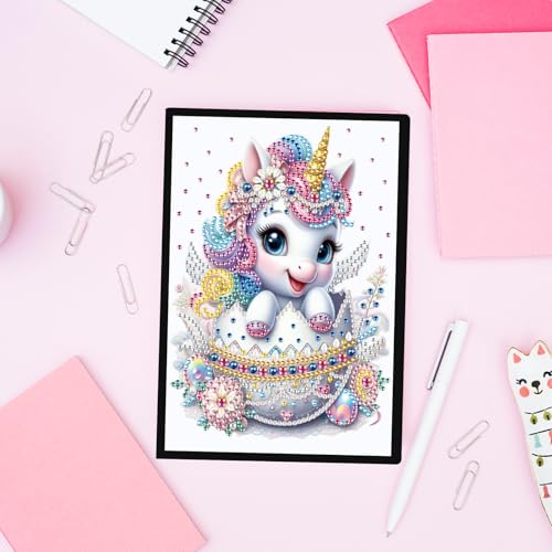Diamond Painting Blank Notebook Kits for Adult, Dairy Travel Drawing Message Art Notebook, DIY Special Shape Diamond Art Kits Gift Cross Stitch for Office Work Study