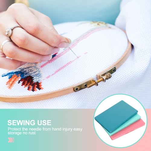 Ciieeo 3Pcs Magnetic Needle Case for Sewing, Magnetic Needle Holder Storage Organizer Slim Portable Needle Box for Hand Stitching, Wallet Size Pin Keeper Embroidery Pins Holder
