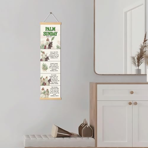 Bible Lesson, Palm Sunday Poster, Bible Posters for Kids Classroom, Inspirational Christian Posters, Sunday School Decorations for Classroom, Family Hanging of Scripture and Words Decorations 08 - color: Style 8