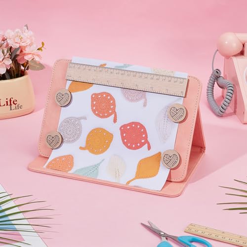 1Pc Folding Knitting Pattern Holder Light Orange Knitting Chart Holder Foldable Sewing Chart Keeper Adjustable Pattern Display Board with Ruler for DIY Craft Pattern Reading Cross Stitch - color: Light Orange