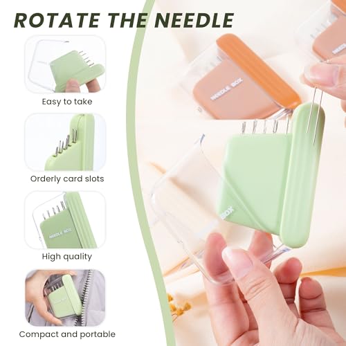 HUISUYTON Protable Magnetic Sewing Needles with Needle Threader Seam Ripper - color: Sewing Needles Set