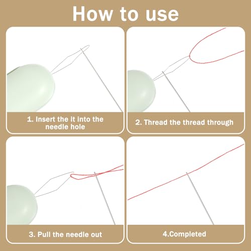 3 Pack Needle Threaders for Hand Sewing, 2 in 1 Needle Threader Seam Ripper Tool for Hand Sewing, Embroidery, Knitting, Cross Stitch
