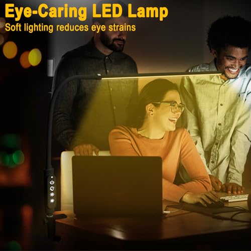 CGBE Nail Light for Desk, 23.6" Nail Desk Lamp with 360° Flexible Gooseneck - color: Black-Clip