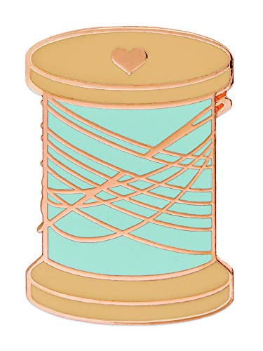 PinMart Sewing Magnetic Enamel Pin and Needle Minder - color: Sewing Lover Spool Copper Plated, size: 5 Pack