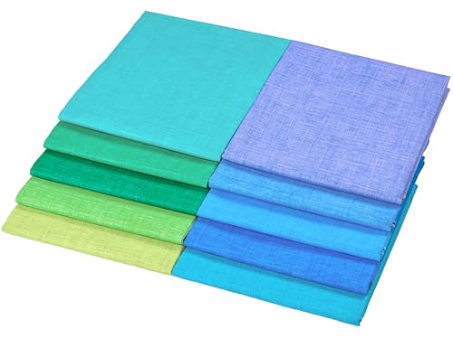 Craftido - 11 Options Solids with Tweed Tonals - Assorted Color Cotton Quilting Fabric Bundles 10pcs Fat Quarters 18"x21" - Medium Weight 5.2oz - for Quilting, Sewing and Crafts - Pastel Colors - color: Pastel Colors
