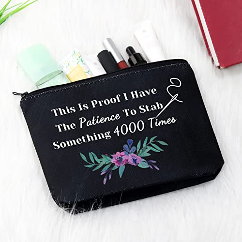 GJTIM Cross Stitch Gift Cross Stitch Project Bag This Is Proof I Stab Something 4000 Times Sewing Project Bag - color: Sth. 4000 Times Black