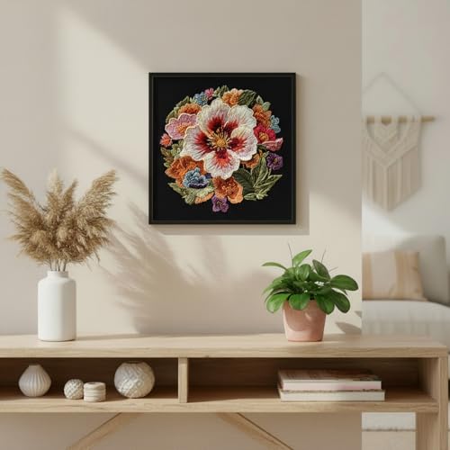 ARTopet 2Pcs Embroidery Kit for Beginners Cross Stitch Kits Needlepoint Set Colorful Flowers Patterns Embroidery Thread Kit for Craft Lover Hand Stitch with Hoop Threads Fabric-01 - color: 2Pcs-01