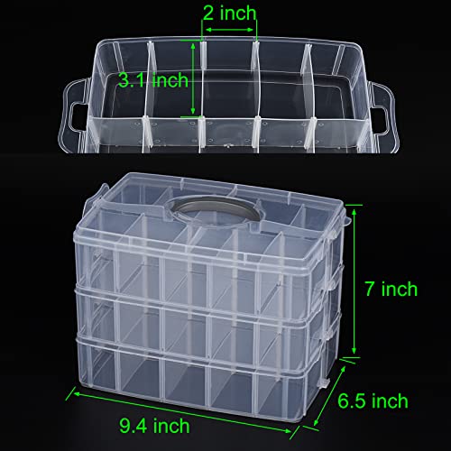 Simthread 3-Layer Thread Organizer Box 60 Spools Stackable Storage Case - size: 3 Layers Case