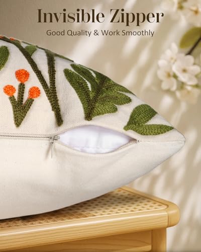Embroidered Lumbar Pillow Cover 20x12 Inch, Flower Cluster - color: Flower Cluster, size: 20" x 12" (Pack of 1)