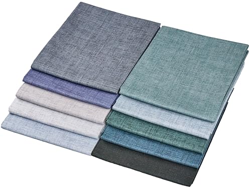 Craftido - 11 Options Solids with Tweed Tonals - Assorted Color Cotton Quilting Fabric Bundles 10pcs Fat Quarters 18"x21" - Medium Weight 5.2oz - for Quilting, Sewing and Crafts - Monochrome - color: Monochrome