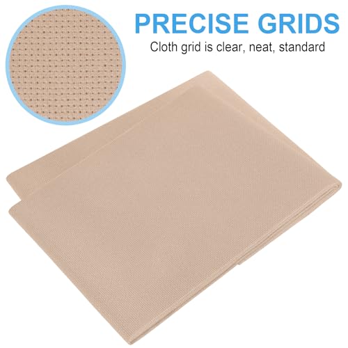 Cross Stitch Fabric 14 Count Aida Cloth 28 x 19 Inch Large Size Classic Reserve Cross Stitch Supplies Embroidery Fabric for Home DIY Craft Decoration Handmade, Tan - color: Tan, size: 14 CT 28 x 19In