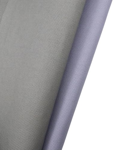 KCS 2 pc of 15" x 18"(38cmx45cm) 16 Count Cross Stitch Cotton Aida Cloth Needlework Fabric Box (Light Steel Grey+Medium Grey,16CT) - color: Light Steel Grey+medium Grey, size: 16CT
