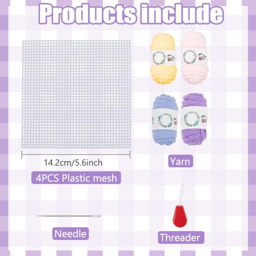 FREEBLOSS 8 Set DIY Plastic Canvas Bookmarks Cross Stitch Sheets for Crafts Bookmark Making Kit for Women Friends Gift