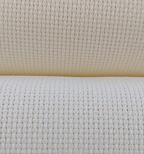 KCS 4/6 pc of 12" x 18" 18CT Counted Cotton Aida Cloth Cross Stitch Fabric (4 pc, Cream) - color: Cream, size: 4 pc