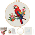 Nuberlic Parrot Embroidery Kit for Beginners, Animal Cross Stitch Kit - color: Parrot