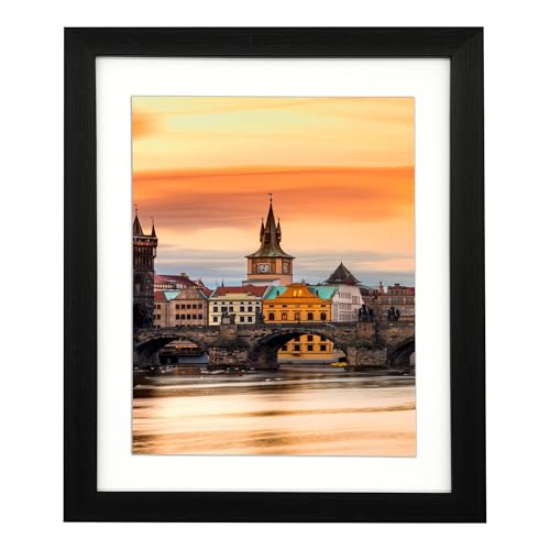 11x13 Photo Frame Gallery Picture frame with 8x10 mat,Freestanding and Wall Mountable,Black - color: Black, size: 11x13