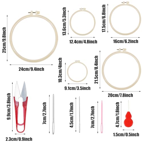 Woohome Punch Needle Kit Included Plastic Hoops, Punch Needle Cloth, Color Yarn and Punch Needle Tools for Adults, Beginners (21PCS Starter Kits) - color: Color 2