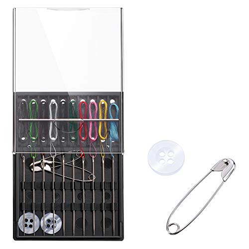 HESTYA 20 Pcs Pre-Threaded Sewing Needles Kit with Case - style: Rich Color