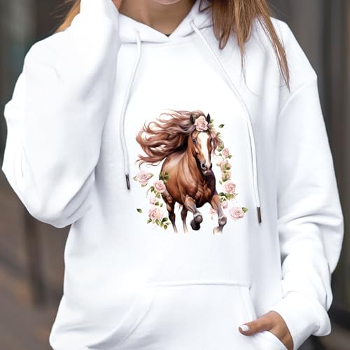 Horse Dtf Transfers Ready to Press - Wxiben 12 Sheets Western Cowgirl Iron on Transfers for Tshirts Farmhouse Animal DTF Heat Transfer Vinyl Stickers Flower Iron on Decals for Clothing T-Shirts DIY - style: Horse