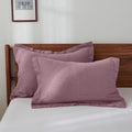100% French Linen Pillow Shams Basic Style - Pack of 2 - Washed Solid Color Natural Flax Soft Breathable - Purple, 20'' x 26'' - color: Purple, size: 20''x26'' - Basic