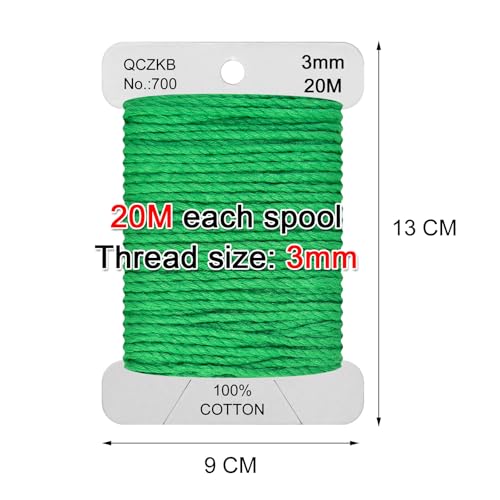 Classic Crochet Thread Yarn 100% Pure Cotton Thread,Col No: 700,Bright Christmas Green - color: Bright Christmas Green