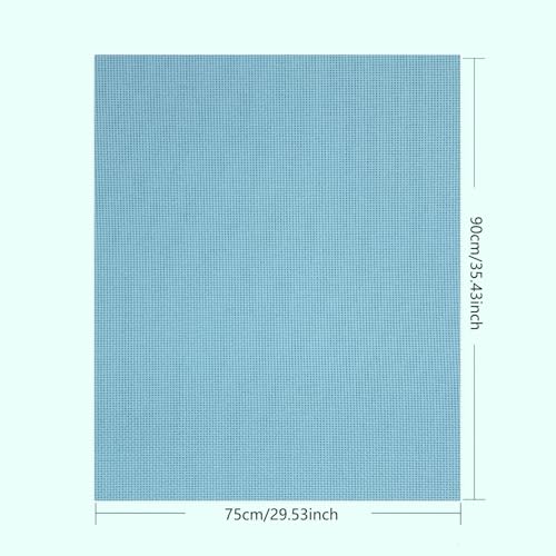 14CT Aida Cloth - 30x35 Inch Cross Stitch Fabric for Embroidery, Pre-Cut Needlework Material, Acid-Free, Durable Weave(Light Blue) - color: Light Blue