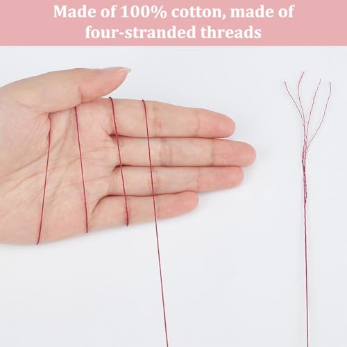 FREEBLOSS 6pcs Sashiko Thread 100% Cotton 6 * 50m(55yds) Japanese Embroidery Sashiko Threads 4-Strand Sewing Thread & Floss for Hand Sewing Embroidery Supplies (Pink), Total 300M/329yds - color: Pink