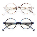 Round Reading Glasses for Women Men Blue Light Blocking Circular Readers Unisex Ultra Lightweight Circle Eyeglasses - color: Grey Tortoise+blue Tortoise