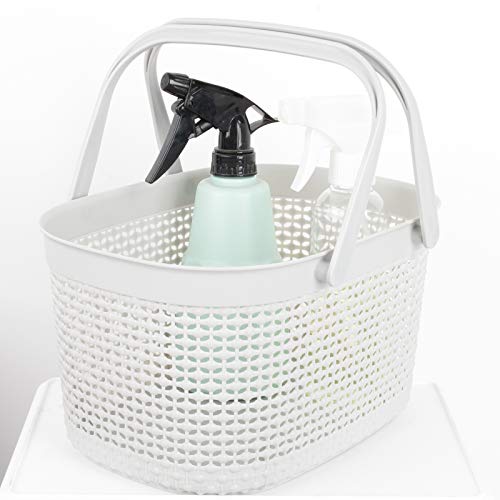 rejomiik Portable Plastic Shower Caddy Basket with Handles, Gray - color: Grey, size: 1 pack