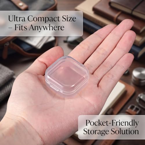 Jetec 6 Pieces Small Clear Plastic Storage Box, 1.4 x 1.4 x 0.7 Inch - size: 1.4 x 1.4 x 0.7 Inch