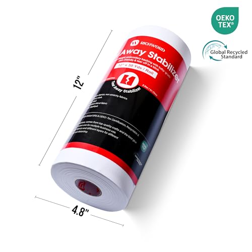 BAI Tear Away Stabilizer for Embroidery 2.0oz, 12"x50yd Roll - color: 12"x50yd roll