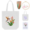 ERKOON Embroidery Canvas Tote Bag for Beginners, Needlepoint Arts Crafts Cross Stitch Kits for Adults Including Stamped Embroidery Bag with Hoops, Needle, Instruction and Color Threads (Hummingbird) - color: Hummingbird