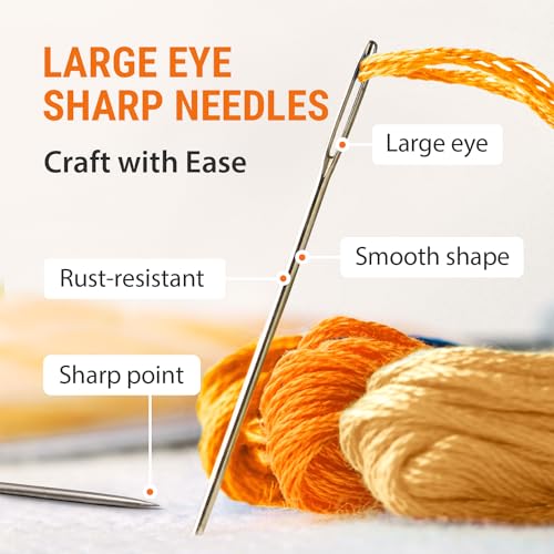 35 Big and Thinner Eye Sharp Needles for Hand Sewing and 100 Straight Beading Needles Size 11 for Bead Projects - Total 135 Needles for Sewing, Crafting, and DIY