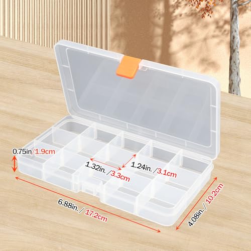 Moon Magpie 4PACK Extra Thick Bead Organizers, Mini Clear Plastic Storage Box Craft Containers for Nail jewelry rhinestones DIY Supply Case - size: 4P-MovableGrid