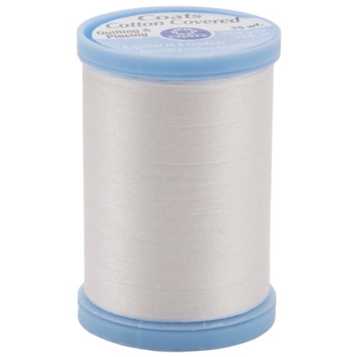 Coats Cotton Covered Quilting & Piecing Thread 250yd, White - size: 250 yards