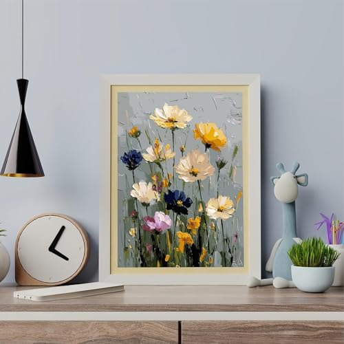 niurenmaoyi Stamped Cross Stitch Kits for Beginners,Counted Embroidery Craft Kits for Adults,Needlepoint Kits for Adults,Wild Flowers Wall Art 11.8X15.8In - color: Cross Stitch Kits0227-02