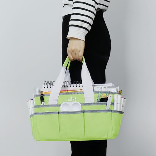 JJRING Craft Organizer Tote Bag Art Storage Caddy Cyan - color: Cyan, size: Small