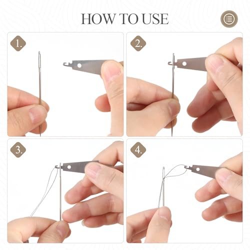 Dmrueia 60 Pcs Large Eye Embroidery Needles, 6 Sizes Hand Sewing Needles, Quilting Needles with Aluminum Tube, Sharp Needles for Art Crafts.
