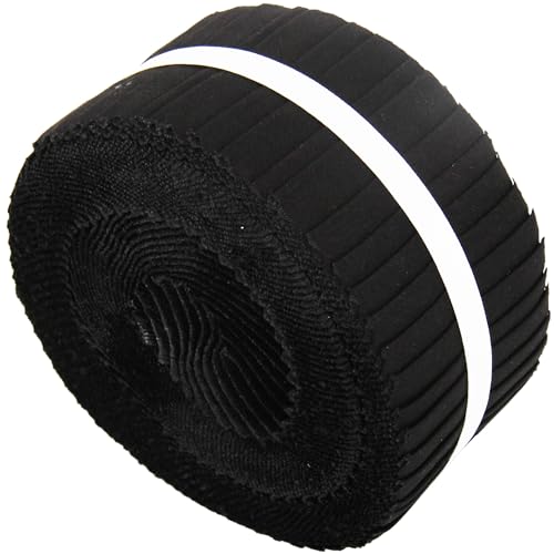 Threadart Black Jelly Roll - 40 Precut 2.5" Cotton Strips - color: Black