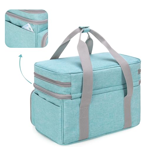 BAFASO Double Layer Sewing Accessories Organizer, Green - color: Green
