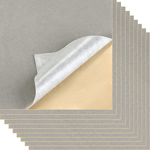 Mesheshe 10PCS Self Adhesive Felt, DIY Self Adhesive Fabric for Art & Crafts, Peel and Stick Felt for Drawer/Jewelry Box Felt Liner, A4 Size (8.3" x 11.8", Grey) - color: Gray, size: 10PCS