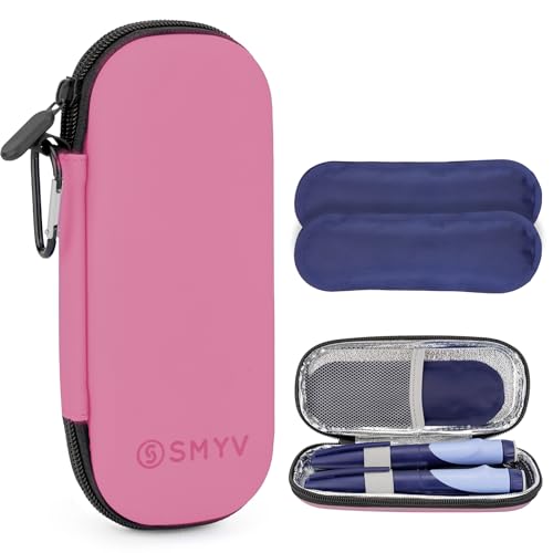 SMYV Insulin Cooler Travel Case with 2 TSA Approved Ice Packs, Pink - color: Eva Pink