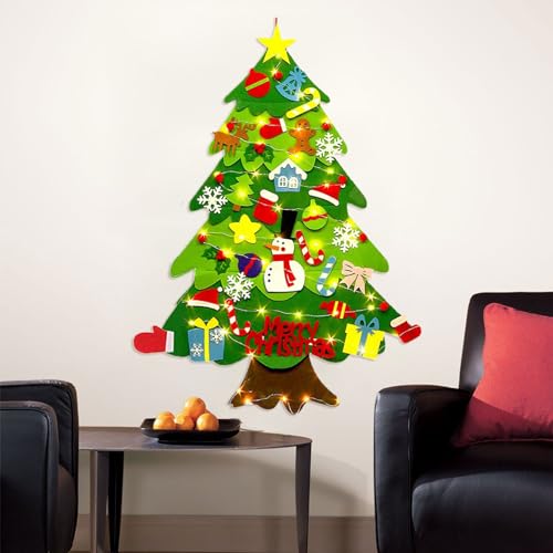 Felt Christmas Tree for Toddlers, DIY Felt Christmas Tree with Lights