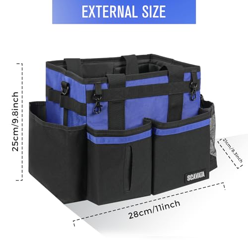 SCAVATA Compact Wearable Cleaning Caddy with Handle & Shoulder Straps - color: Blue