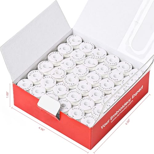 Poolin Size L(SA155) 75D/2(60WT) White Cardboard Sided Embroidery Bobbins - color: White 75D 144PCS
