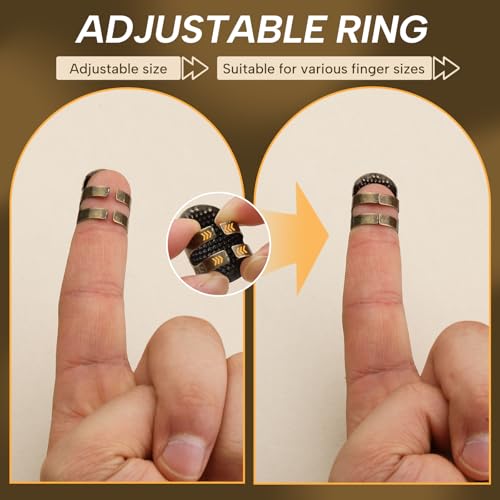 ZMAAGG Thimbles for Hand Sewing, 8 PCS Sewing Thimble, Metal Thimble - size: L-Upgraded Version