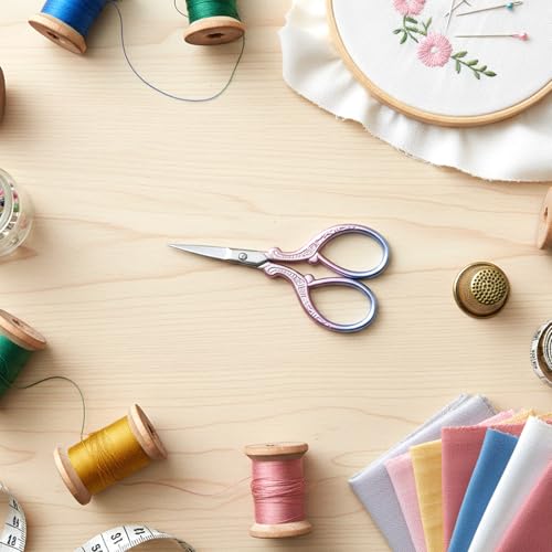 Sewing Embroidery Scissors, 3.6 inch Embroidery Scissors With Cover, Mini Scissor in a Pouch, Sharp Embroiderys Crochet Scissor Stainless Steel Sharp Tip Sewing for Needlework Arts & Crafts DIY Tools