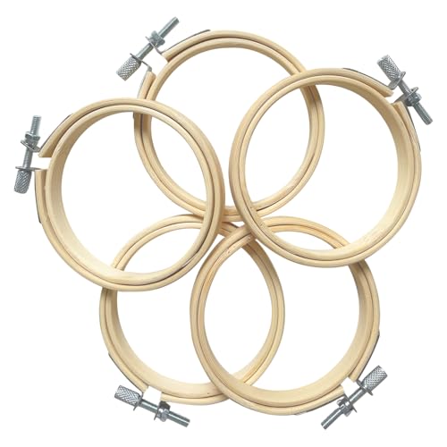 Yorwex 12 Pieces 3 Inch Embroidery Hoops Adjustable Wooden Circle Cross Stitch Hoop Ring for Art Craft Handy Sewing and Christmas Ornaments - style: 3 inch