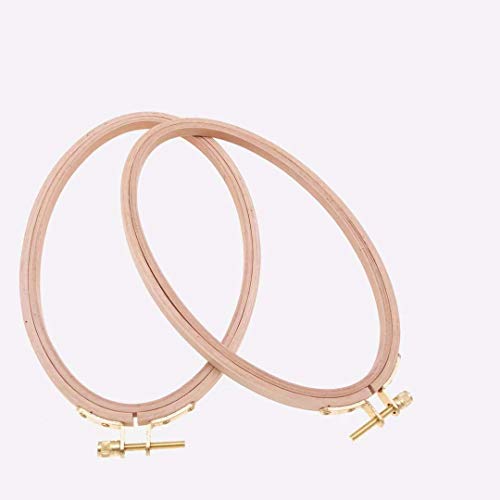 8 X 5 Inch Cross Stitch Wooden Embroidery Hoop Oval Cross Stitch Embroidery Hoop Craft Tool Hoop Art (2PC)