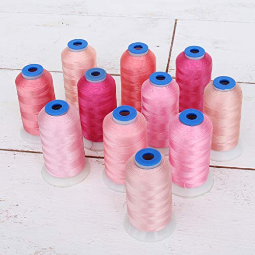 ThreadArt Poly Embroidery Thread Set, 1000M, 11 Cone Pink Color Builder - color: PINK COLOR BUILDER